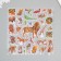 Sticked plastic convex "Beasts and birds" mix 2 sheets 33.5x21.7 cm