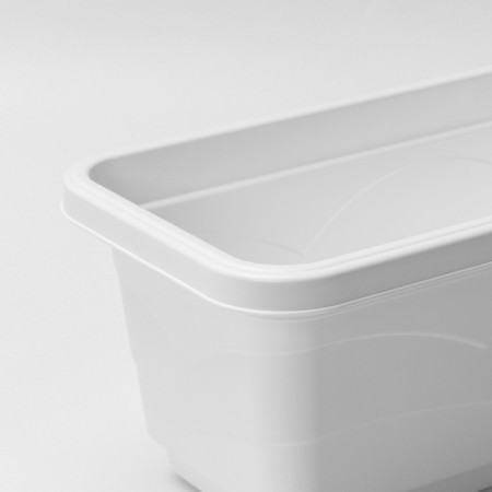 Plastic pot with a flower tray "Quadro", 6 l, white color-1