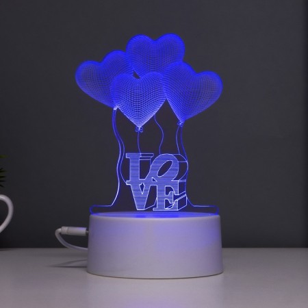 Sensor lamp "Four hearts" LED 7 USB colors/from BAT. White Risalux-5