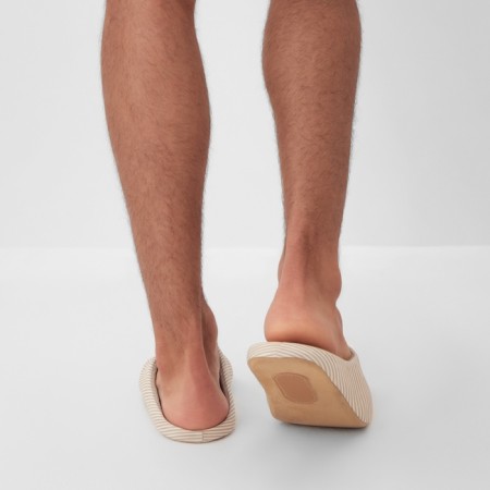 Male slippers, eco size 42-43, beige strip-8