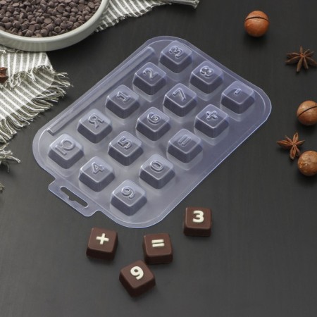 A set of chocolate and sweets forms “Russian alphabet”, 3 pcs, the color is transparent