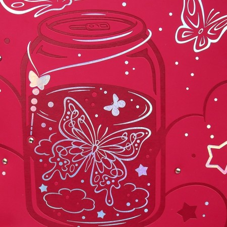 Universal Grade 1-11 Diary, 48 sheets "Magic butterflies", solid artificial leather cover, pancake embossing, rhinestones, liesse-5