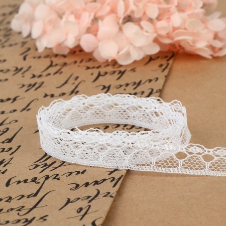 Capricon lace, 14 mm × 10 ± 1 m, white color-2
