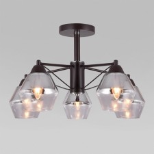 Ceiling light eurosvet takara 70135/5, e27, 5x40W, 620x620x360 mm, brown color