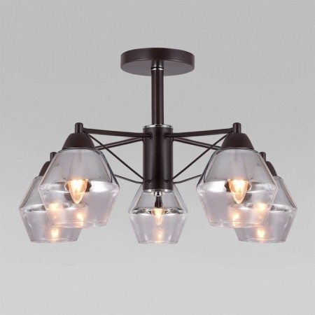 Ceiling light eurosvet takara 70135/5, e27, 5x40W, 620x620x360 mm, brown color