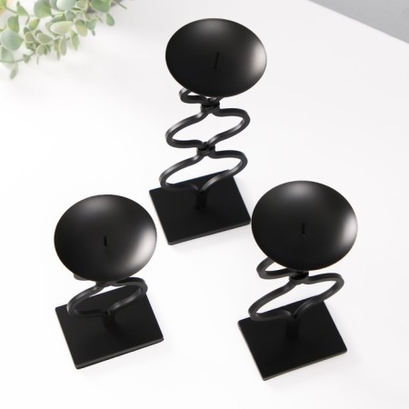 Summary Metal for 1 candle d = 8 cm "Arkell" set 3 pcs 8x8x21.5 18.5 14.5 cm-4