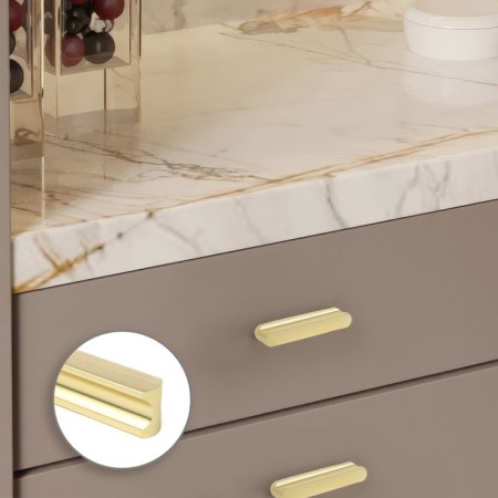 Cappio RSC022, aluminum, m/o 64 mm sloping handle, satin gold color