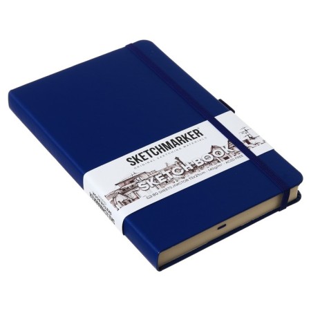 Sketchmarker sketchbook, 130 x 210 mm, 80 sheets, solid cover of artificial leather, blue, block 140 g/m2-2