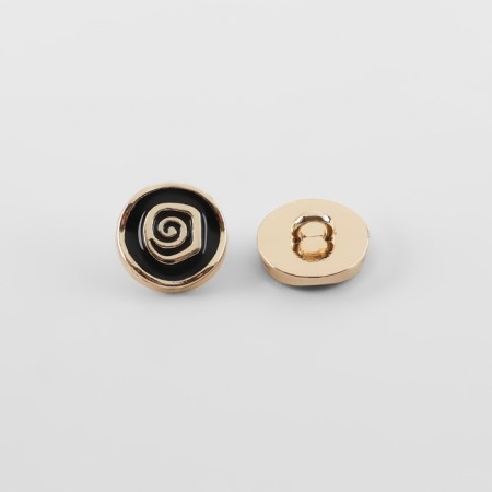 A set of buttons on the leg "Rose", d = 10 mm, 5 pcs, black/gold color-1