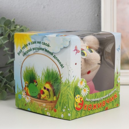 Growing gift Eco -Zhizhivchik "Kisa" Gift packaging-5