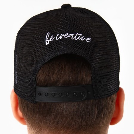 Men's cap with a DIGNITY grid, black color, rr 56-12
