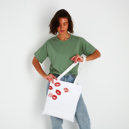 Bag Schoper "Kisses" 35x0.5x40 cm, Department without lightning, without lining, white-8
