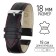 Watch strap, male, 18 mm, harness 75 mm, larynx 115 mm, genuine leather, black