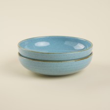 A set of plates of deep porcelain SL Home Azzura, 18.5 × 5 cm, turquoise color