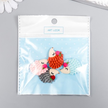 Decor for creativity Plastic "Hedgehog with Flower" mix 2.5x3 cm-3