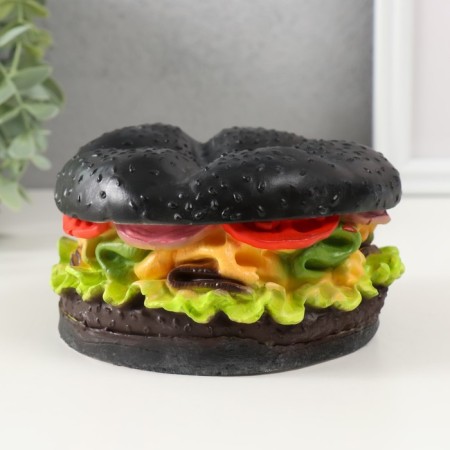 Piggy bank "Black Burger" height 7.5 cm, D-13 cm-4
