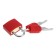 The castle of a hinged suitcase, small, red