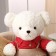 Soft toy "Bear", in a red shirt, 100 cm, white color