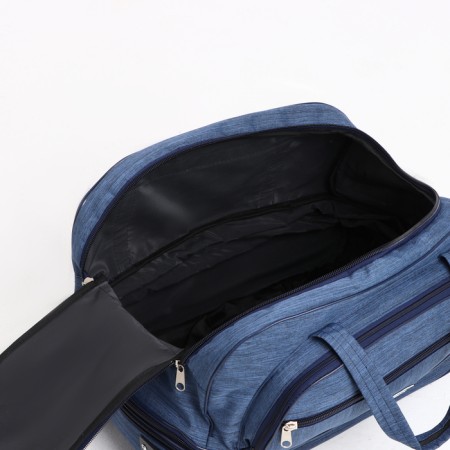 Road bag on wheels, a lightning department, with an increase, an outer pocket, blue color-5