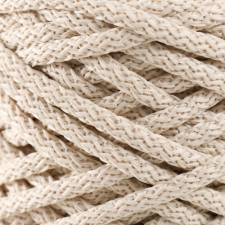 Knitting cord 100% polyester, width 5 mm 100m (ivori)-3
