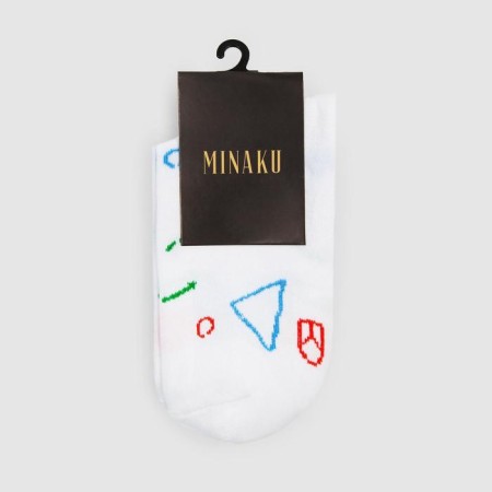 Men's socks minku "Geometry", white color, size 42-43 (29 cm)-2