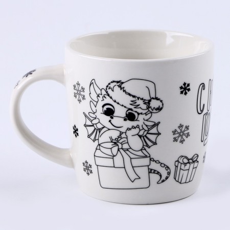 Lunar painting Mugs "Dragon with a gift", 300 ml-6