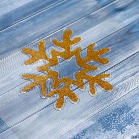 Snowflake sticker "Snowflake with Goldinum" 10.5x12 cm, gold-1