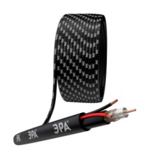 Cable for analogous video surveillance era KVK-P-2 +2x0.5 mm2 Bay 200 meters, black
