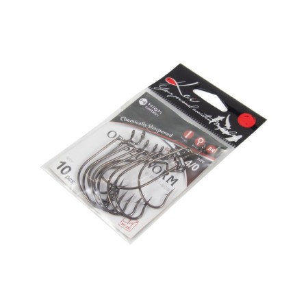 KOI Offseet Worm hook, size 40 int, BN color, offset 10 pcs.-3