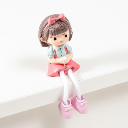 Souvenir Polystone "Baby/Baby with a Flower" Long legs mix 10.5x3x3.5 cm-3