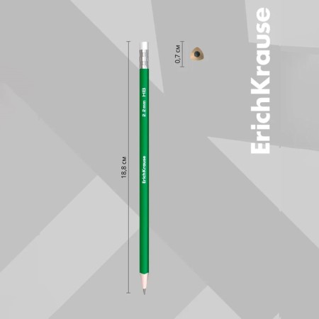 Chernographic pencil with Erichkrause "Deep Classic Triangular", HB, Griffel D = 2.2 mm, wood, trihedral in a tube, mix-4