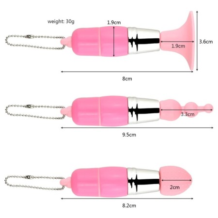 Vibrator-siders, 3 interchangeable nozzles, 1 mode, pink-6