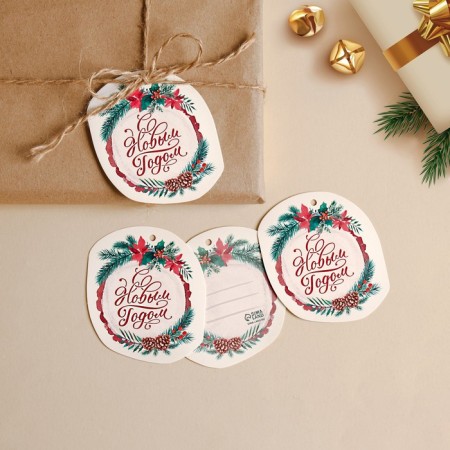 Schildik decorative for the gift "Winter Tale", 6.5 x 7.6 cm, New Year-1