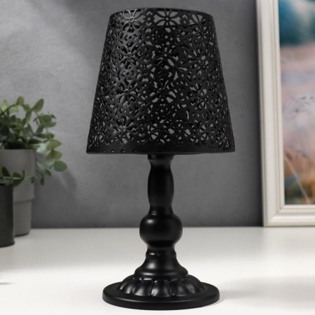 Summary Metal for 1 candle "Llagur with flowers" black 23x11x11 cm-1