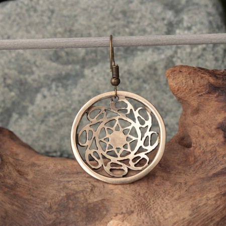 Solstice amulet earrings, brass-3