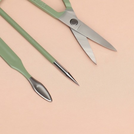 Manicure set, 10 items, in case, turquoise color-6