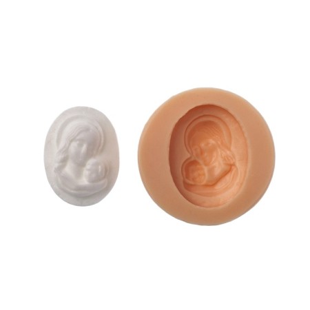 Mold Silicon for polymer clay "Mother and Child" 2.5x1.7 cm