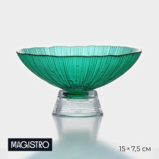 VAZ made of steam for fruits Magistro Feireverk, 400 ml, 15 × 7.5 cm, emerald color