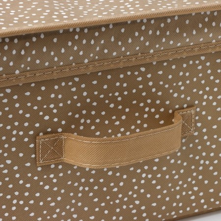 The storage box "Points", 45 × 30 × 20 cm, beige color-3