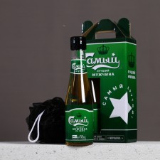 Подарочный набор косметики «Самый лучший мужчина», гель для душа 250 мл и мочалка для тела, HARD LINE