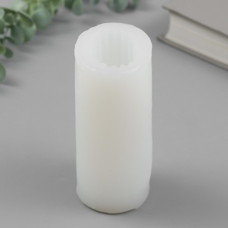Mold Silicon for a candle "Cylinder. Vertical stripes" 5.5x5x12.3 cm-1