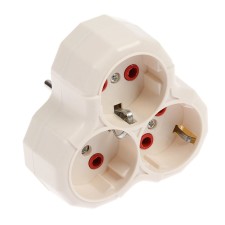 Switch, 3 sockets, 16a, with salary, white