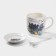 Ceramic mug with a spoon on the Lavender stand, 330 ml, Mix drawing