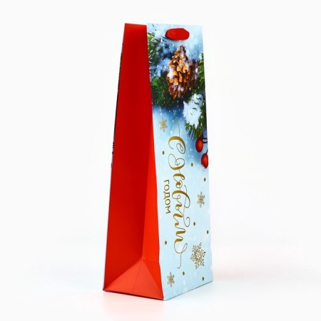Package New Year's laminated for the bottle "Snow Forest", 13 x 36 x 10, New Year-2