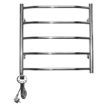Domoterm electric heated towel rail "Laura", 500 x 500 mm, 5 crossbars, left, chrome