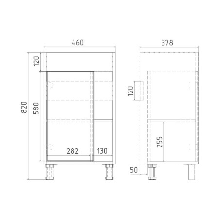 Viant Boston Tumba 1 sulk, 380x460x820 mm, with COMO 50 shell-4