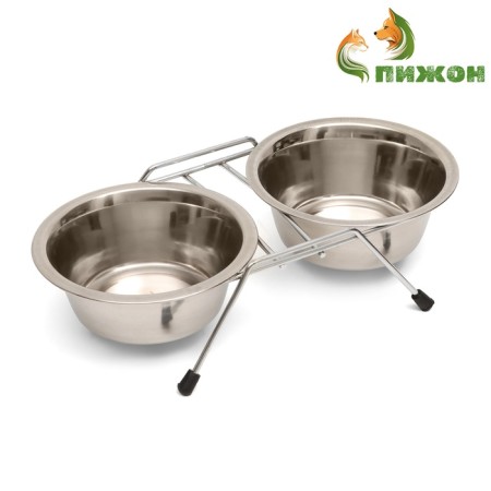 A set of 2 bowls on a stand, 2 x 350 ml-2