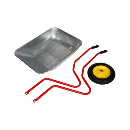 Garden wheelbarrow, single -wheeled: cargo/p 80 kg, volume of 65 l, red handles-6