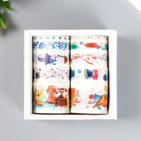 Glue tape Paper "Witch Utility" set 10 pcs width. 0.5/1/1.5/3 cm dl. 2 m-4