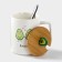 Ceramic mug with a lid and a spoon Avocado, 360 ml